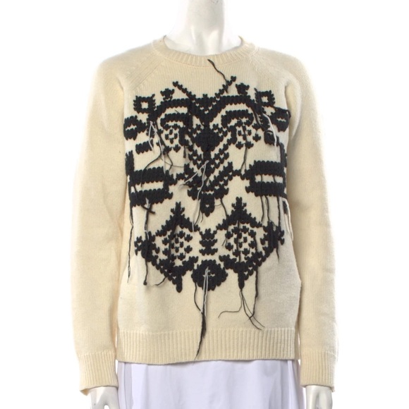 RED Valentino Cream and Black Knit Sweater - Picture 1 of 6